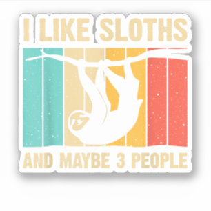 Funny Sloth Design Lover Men Frauen Kinder Aufkleber
