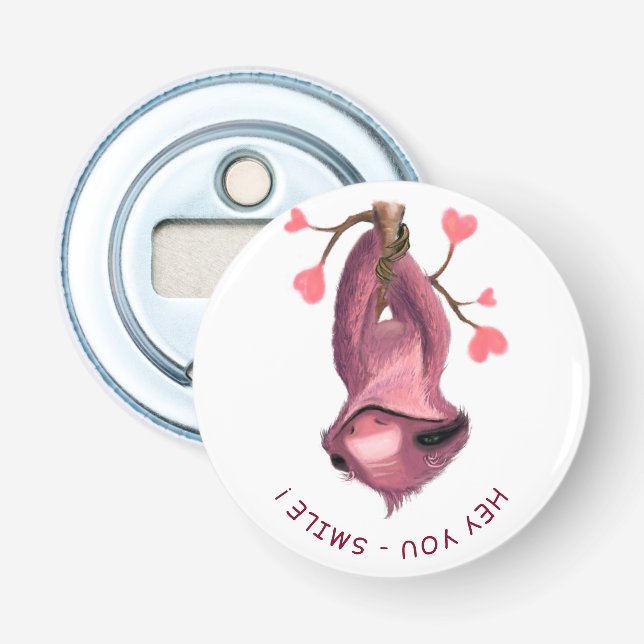 Funny Sloth Flasche Opener Lächeln - Benutzerdefin Flaschenöffner (Vorderseite)