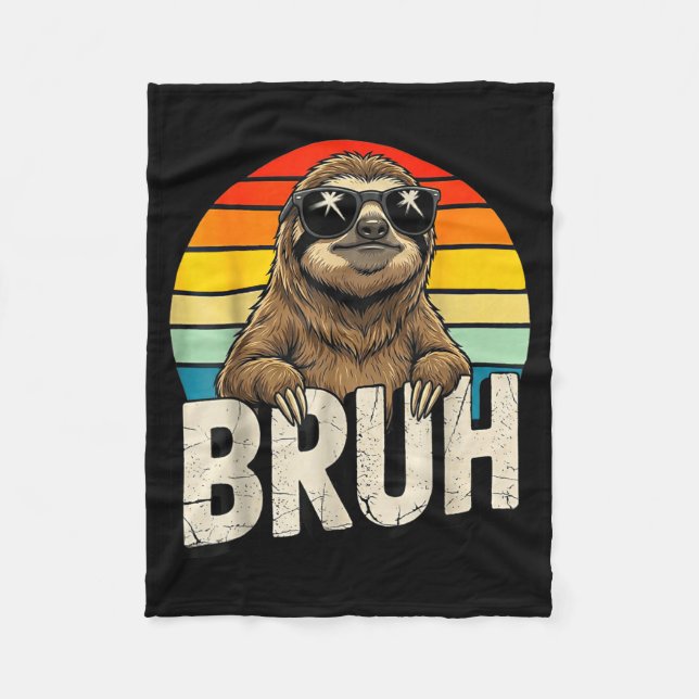 Funny Sloth Graphic Meme Lover Bruh Sloth Lovers  Fleecedecke (Vorderseite)