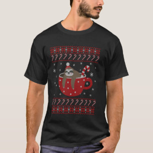 Funny Sloth Heiße Schokolade Weihnachten für Fraue T-Shirt