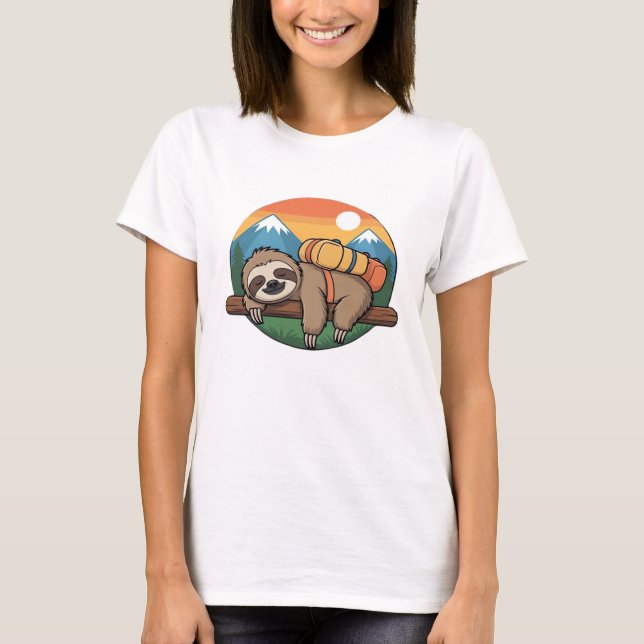 Funny Sloth Hiking Classic T-Shirt_1 T-Shirt (Vorderseite)