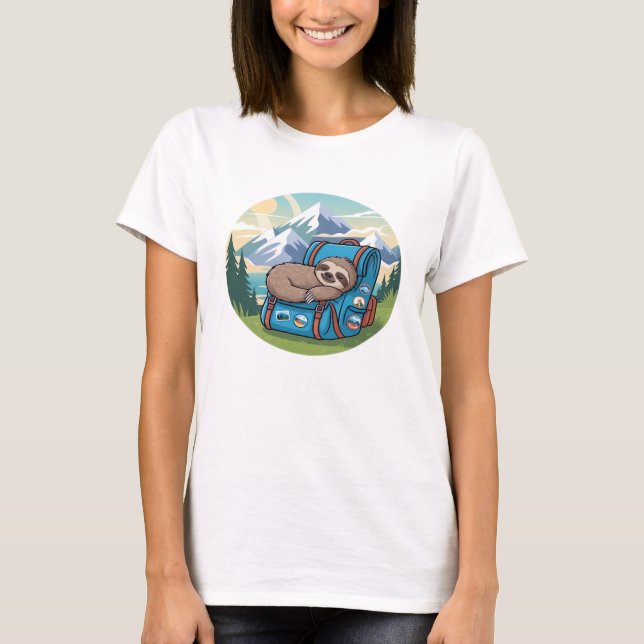 Funny Sloth Hiking Oversized T-Shirt (Vorderseite)