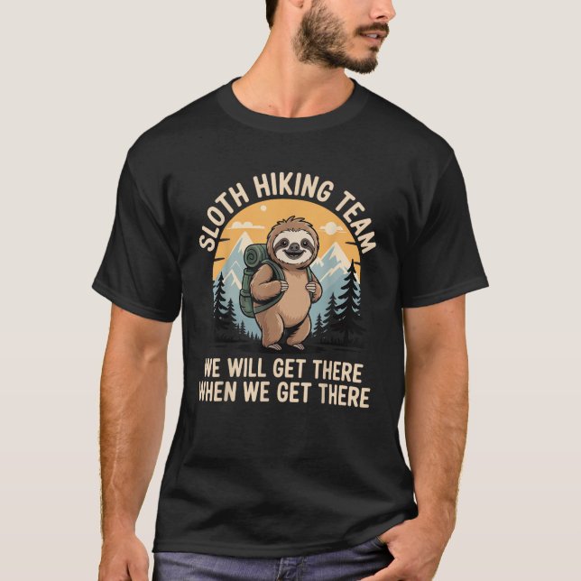 Funny Sloth Hiking T-Shirt_2 T-Shirt (Vorderseite)