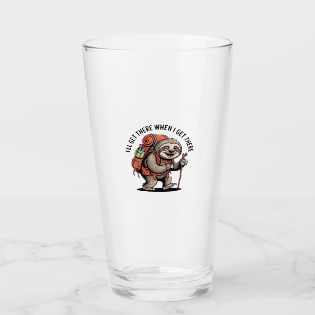 Funny Sloth Hiking Team - Slow and Steady Classic  Glas (Vorderseite)