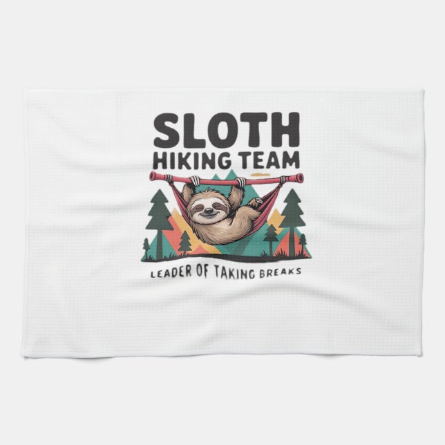 Funny Sloth Hiking - This funny sloth hiking gift  Geschirrtuch (Horizontal)