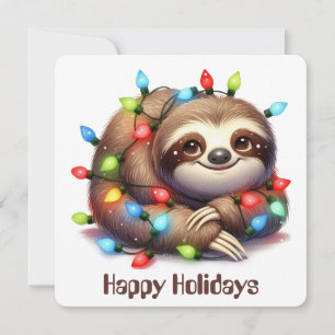 Funny Sloth Holiday Grußkarte Feiertagskarte