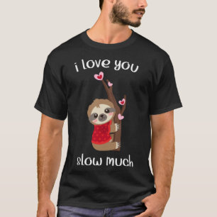 Funny Sloth I Liebe Langsam viel Matching Family V T-Shirt