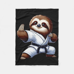 Funny Sloth Karate Martial Arts Japanisches Martia Fleecedecke