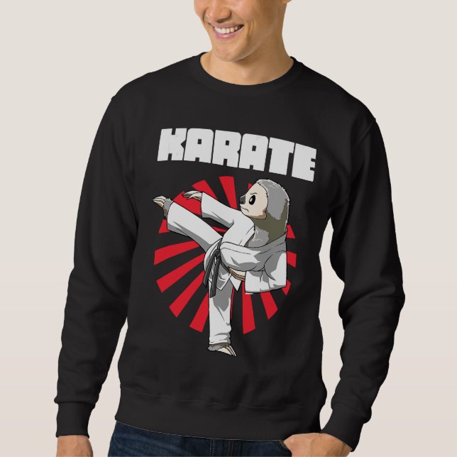 Funny Sloth Karate Nickerchen Sloth Lazy Sweatshirt (Vorderseite)