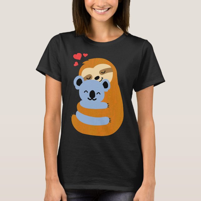 Funny Sloth Koala Bear Liebe T-Shirt (Vorderseite)