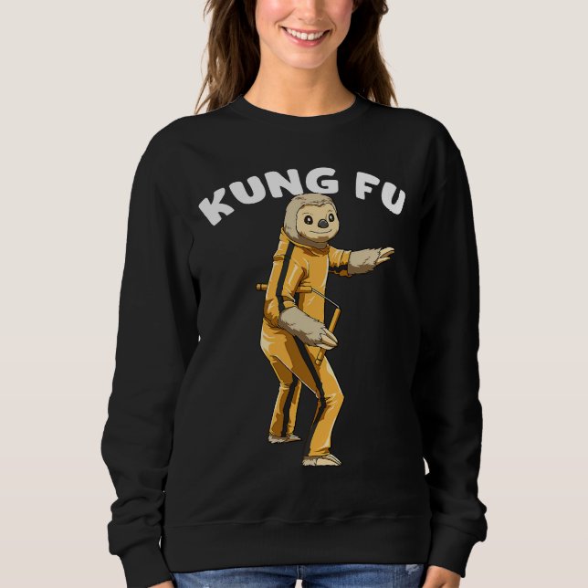 Funny Sloth Kung Fu Nickerchen Sloth Lazy Sweatshirt (Vorderseite)