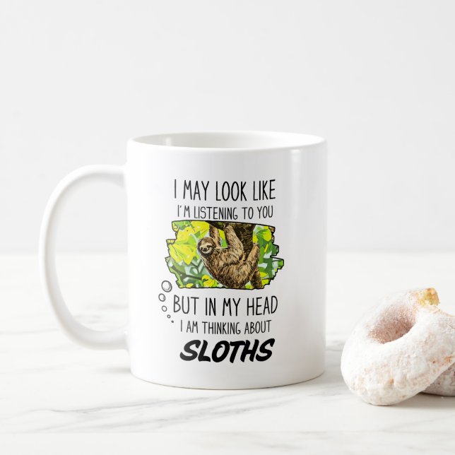 Funny Sloth Lover Tasse (Mit Donut)