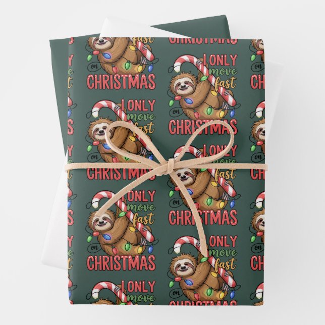 Funny Sloth Lover Weihnachts-Süße Tier Xmas Geschenkpapier Set (Beispiel)