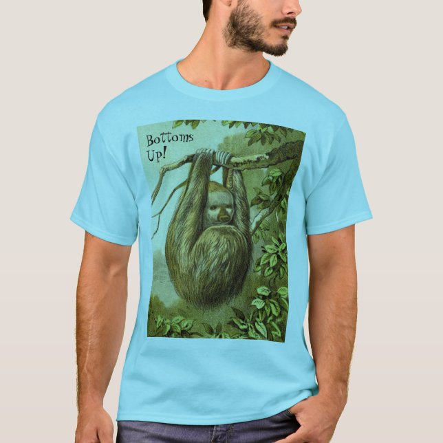 Funny Sloth mit "Bottom Up" T-Shirt (Vorderseite)