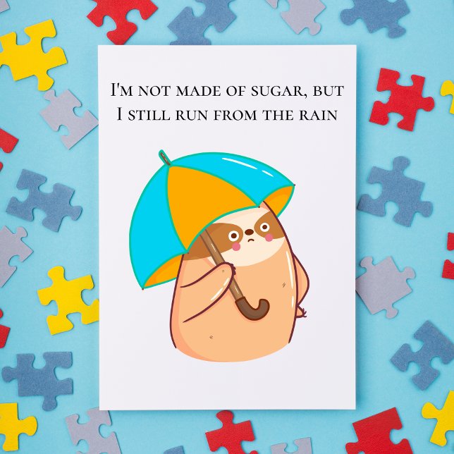 Funny Sloth mit Umbrella Postkarte (Von Creator hochgeladen)