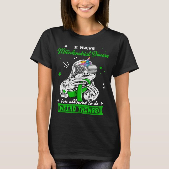Funny Sloth Mitochondrial Disease Warrior T-Shirt (Vorderseite)