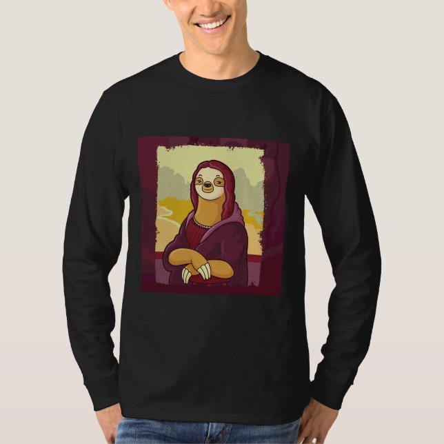 Funny Sloth Monalisa T-Shirt (Vorderseite)