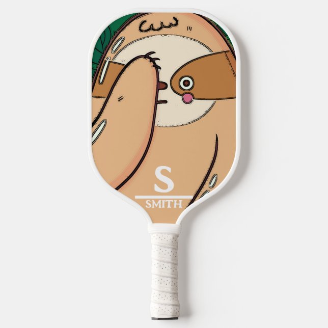 Funny Sloth Pickleball Personalisiert Pickleball Schläger (Vorderseite)