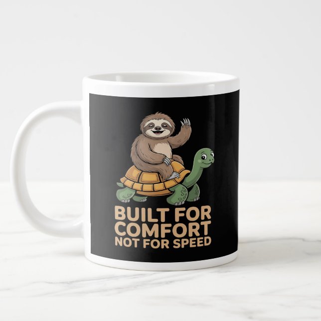 Funny Sloth Riding Turtle Jumbo-Tasse (Links)