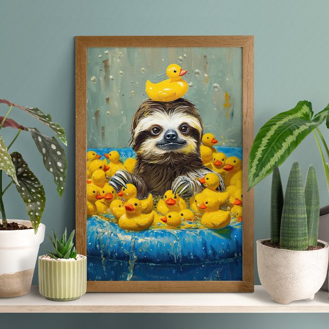 Funny Sloth Rubber Duck Pool Poster (Von Creator hochgeladen)