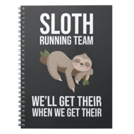 Funny Sloth Running Team Gifts Slow Runners Notizblock