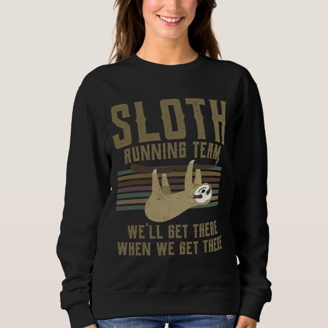 Funny Sloth Running Team Idee Vintag Sweatshirt (Vorderseite)