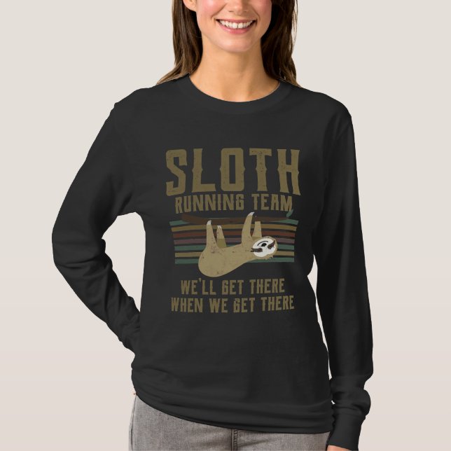 Funny Sloth Running Team Idee Vintag T-Shirt (Vorderseite)