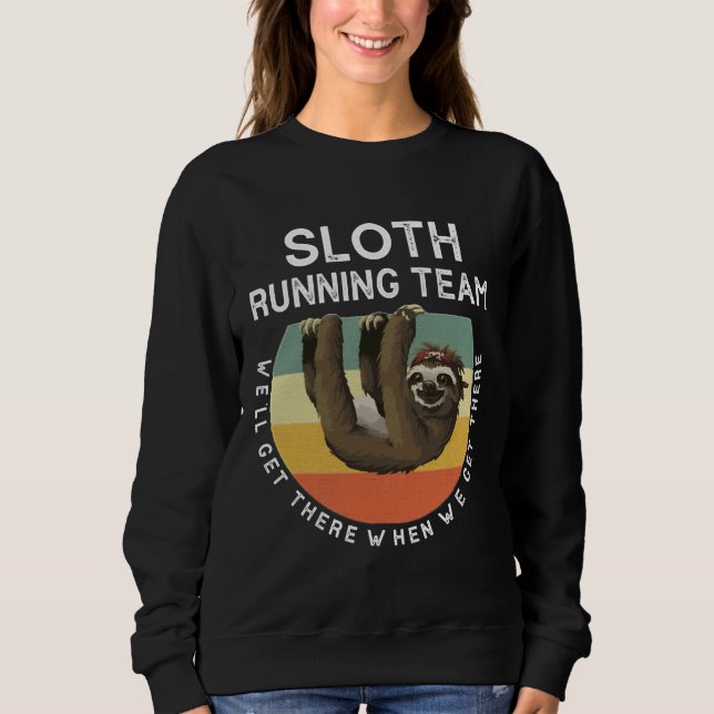 Funny Sloth Running Team Vintag Sweatshirt (Vorderseite)