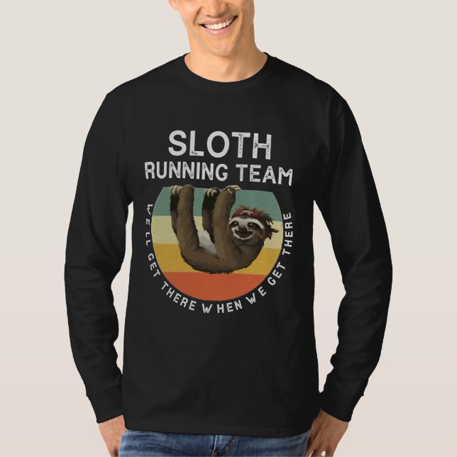 Funny Sloth Running Team Vintag T-Shirt (Vorderseite)