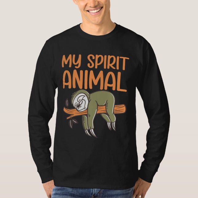 Funny Sloth Schläfchen schlafen auf Baumzweig leuc T-Shirt (Vorderseite)