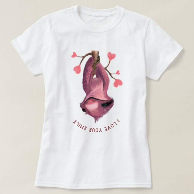 Funny Sloth T - Shirt - Benutzerdefinierter Text (Design vorne)