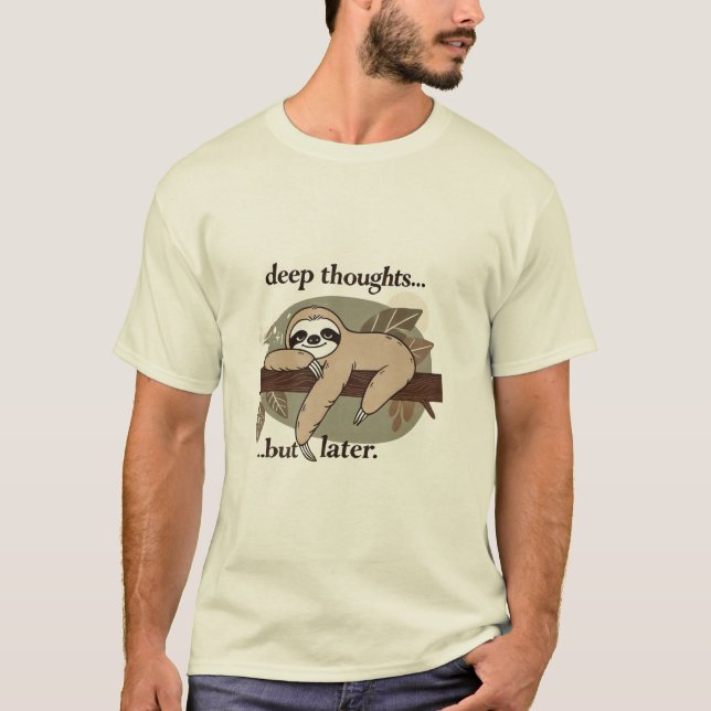 Funny Sloth T - Shirt - Kill-Modus ON | Entspannen (Vorderseite)