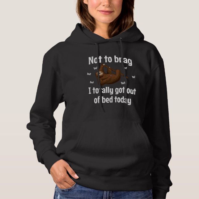 Funny Sloth Who Liebe Bed Hoodie (Vorderseite)