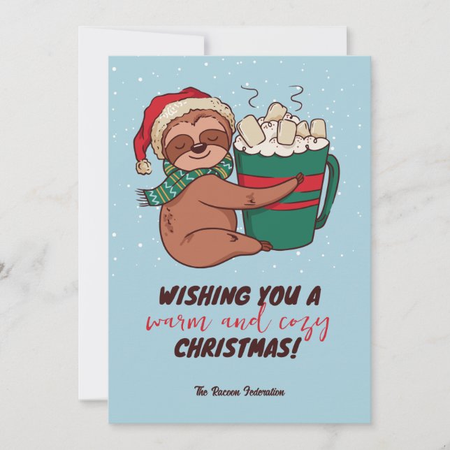 Funny Sloth Winter Holiday Frohe Weihnachten (Vorderseite)