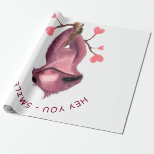 Funny Sloth Wrapping Paper Smile - Benutzerdefinie Geschenkpapier
