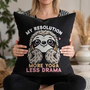 Funny Sloth Yoga Resolution Throw Kissen
