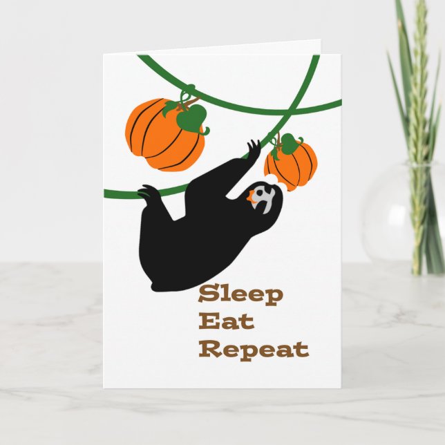Funny Slothsgiving Erntedank Sloth Pumpkins Karte (Vorderseite)