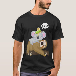 Funny Slow Moving Sloth Turtle Koala Schneckenfami T-Shirt