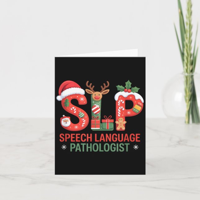 Funny Slp Christmas Speech Language Pathologist Ho Karte (Vorderseite)