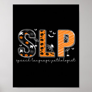 Funny Slp Halloween Kostüm Pumpkin Fall Skelett Poster