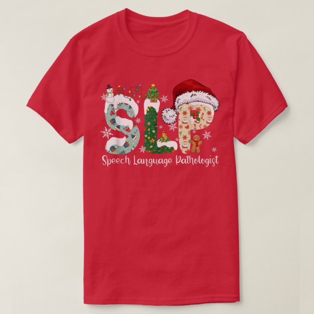 Funny SLP Speech Language Pathologe Santa Christ T-Shirt (Design vorne)