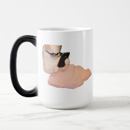 Funny Smart Cat with Glasses Mug - Cute Office Dec Verwandlungstasse