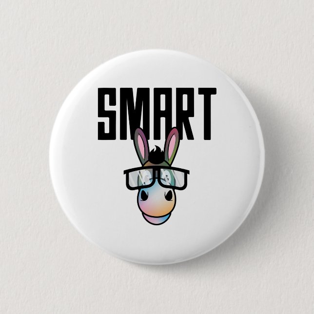 Funny Smart Donkey Reitsport Lover Geschenk für Button (Vorderseite)