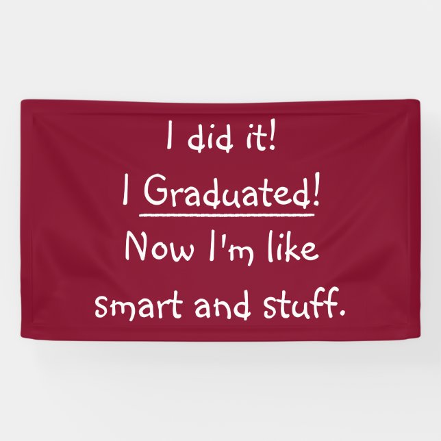Funny Smart Graduate Graduate Party Spaß Dekoratio Banner (Horizontal)