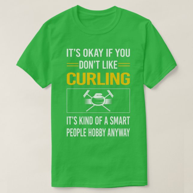 Funny Smart People Curling T-Shirt (Design vorne)
