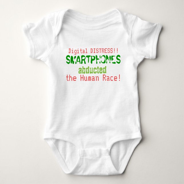 Funny Smartphones Digital Distress Red Green Baby Strampler (Vorderseite)