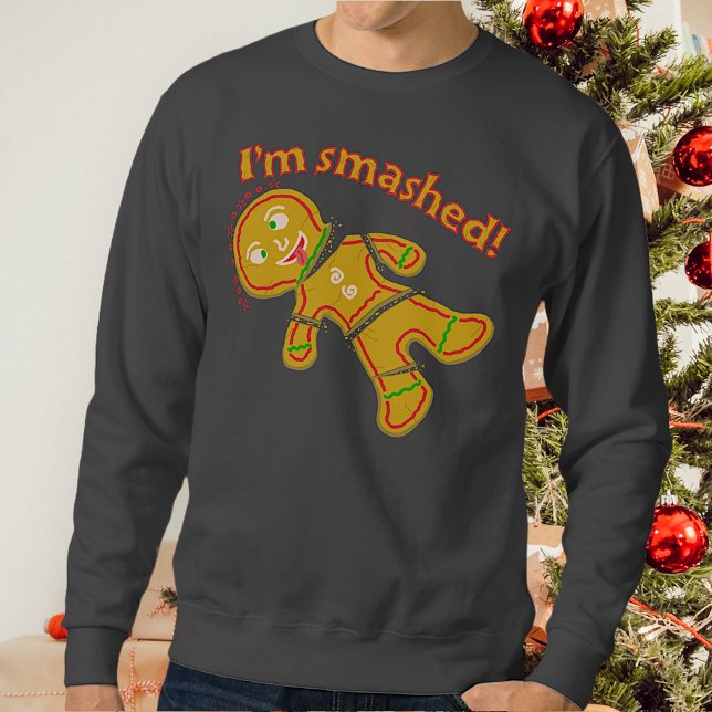 Funny Smashed Gingerbrot Ugly Christmas Sweater Sweatshirt (Von Creator hochgeladen)