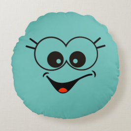 Funny Smile Face Round Pillow Rundes Kissen