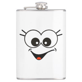 Funny, Smile Face Vinyl Wrapped Flask Flachmann