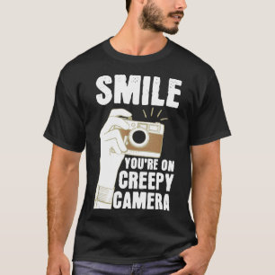 Funny Smile on Creepy Camera Liebhaber Geschenk T-Shirt